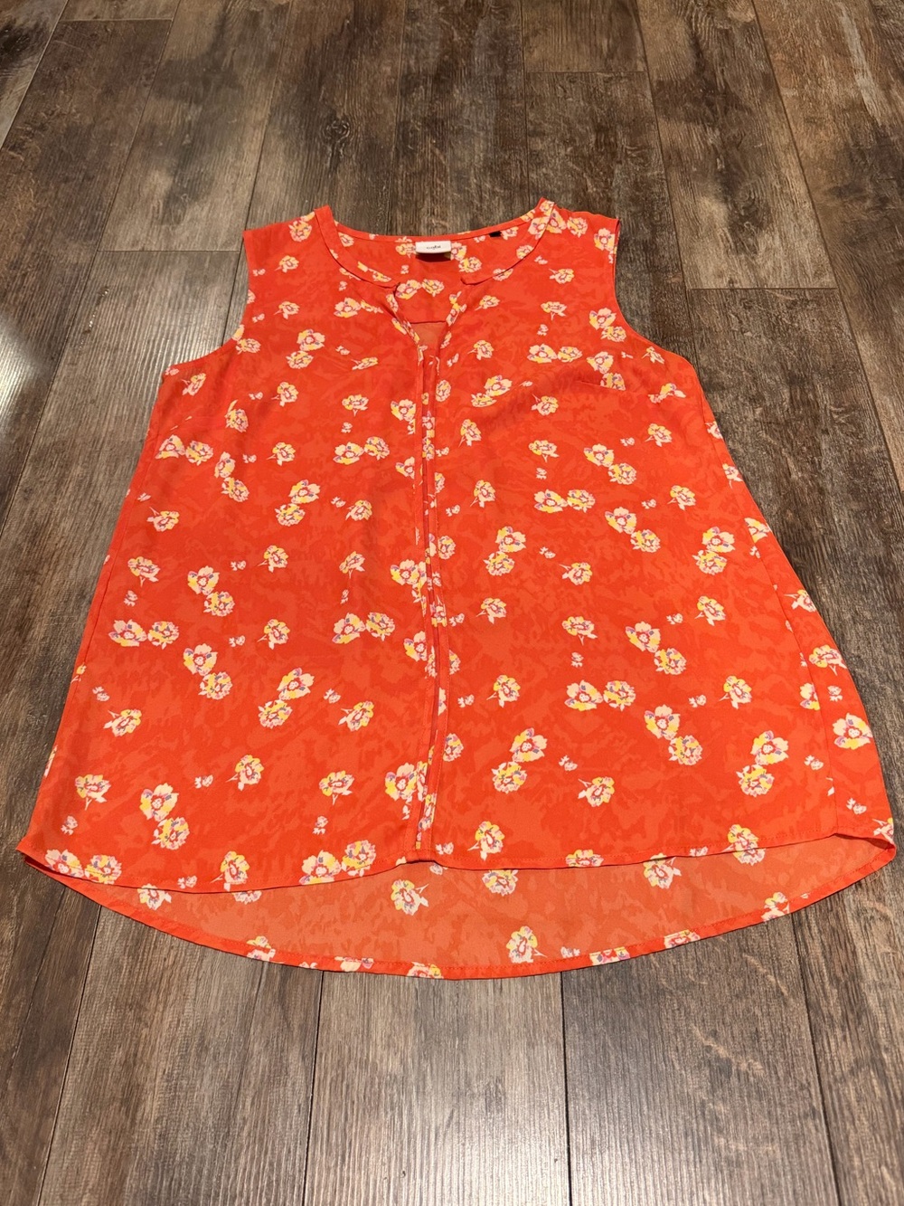 CAbi Coral Floral Sleeveless Button-Front Camisole